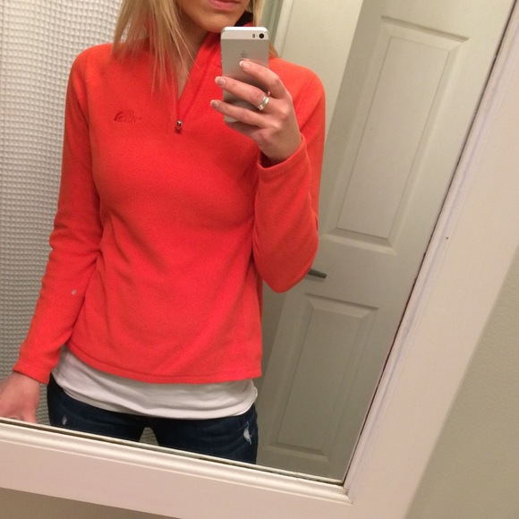The North Face Tops - The North Face fleece orange 1/4 zipper